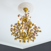 Розетка потолочная с рисунком  1.56.038 из полиуретана Европласт - Орнаментальная розетка