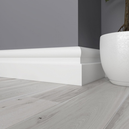 Плинтус напольный из ЛДФ Ultrawood  Base 0010 (2440 x 127 x 25 мм.)