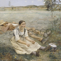 Картина: Жюль Бастье́н-Лепа́ж, Сенокос