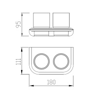 Стакан двойной для зубных щеток ABBER Nord AA1557B черный матовый