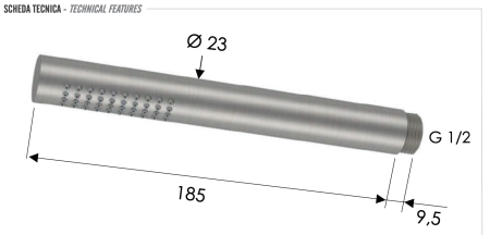 Ручной душ Remer INOX SS317MMX, нержавеющая сталь SS317MMX