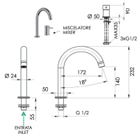 Смеситель для раковины Remer Minimal N57 N57