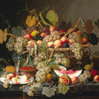 Картина: Severin Roesen, Still Life with Fruit