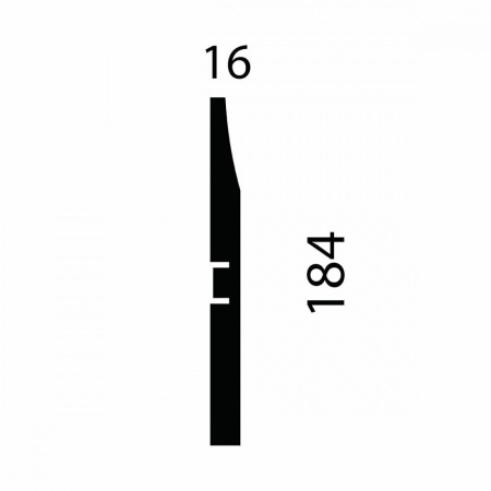Плинтус AP25 под покраску, белый, 184x16x2400 мм, МДФ 