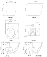 Чаша приставного унитаза GSG Ceramic Design Like LKWC01000P, белый глянцевый LKWC01000P