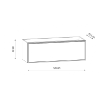 Тумба для раковины с 1 ящиком  120см Onsen Pixel 68-BP-120-F2-M03, белый