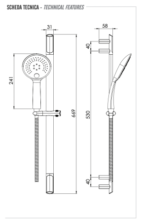 Душевая стойка с ручным душем и шлангом Remer 317V315P3 317V315P3