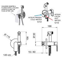 Гигиенический душ со смесителем Remer Infinity I65WNO, черный матовый I65WNO