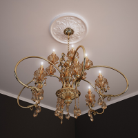 Розетка потолочная с рисунком  1.56.030 из полиуретана Европласт - Орнаментальная розетка