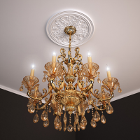 Розетка потолочная с рисунком  1.56.034 из полиуретана Европласт - Орнаментальная розетка