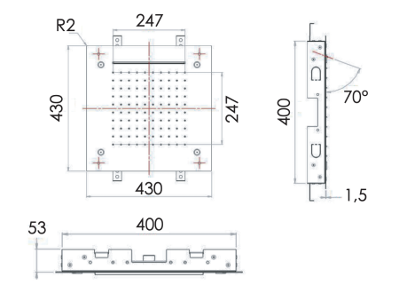 Верхний душ потолочный 43 см Remer 357SFS43NC 357SFS43NC