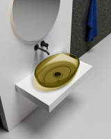 Раковина накладная прозрачная ABBER Kristall AT2801Vesuvian оливковая