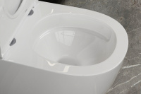 Унитаз ABBER Bequem AC1111T приставной белый, безободковый, смыв торнадо