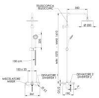 Душевая система с изливом Mariani Artic B00260ATATA20 B00260ATATA20