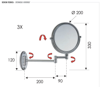 Зеркало поворотное с увеличением Remer RB635CR RB635CR