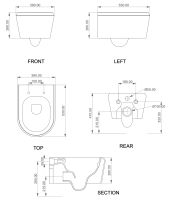 Чаша подвесного унитаза GSG Ceramic Design Cruise CRWCSO036, Smeraldo Matt CRWCSO036