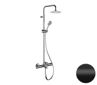 Душевая система термостатическая с изливом Remer EQ34A8MPUFM25NO, черный матовый EQ34A8MPUFM25NO