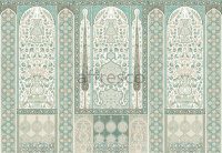 Фреска,  Восточный зеленый орнамент ,  арт. ID136501