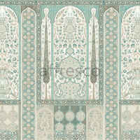 Фреска,  Восточный зеленый орнамент ,  арт. ID136501
