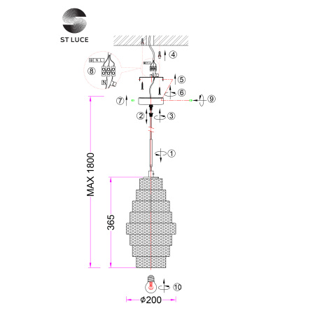 Подвес ST Luce REXITE SL1001.213.01