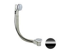 Слив-перелив полуавтоматический для ванны Remer 96PCFP, черный брашированный хром 96PCFP