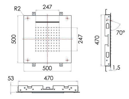 Верхний душ потолочный 50 см Remer 357SFS50C 357SFS50C