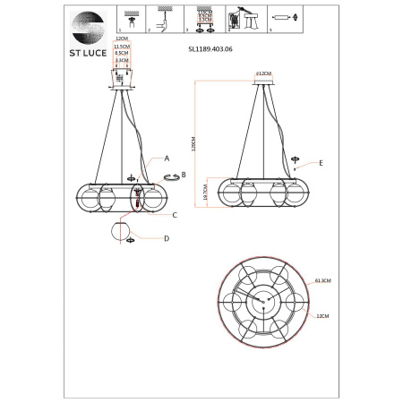 Люстра подвесная ST Luce BEATA SL1189.403.06