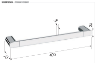 Полотенцедержатель 40 см Remer Lounge LN40BO, белый матовый LN40BO