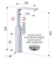 Смеситель для раковины Remer Qubika Q10GL Q10GL