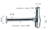 Сифон 1”1/4 Remer 970Z, замак 970Z114