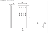 Верхний душ настенный 50x20 см Remer 350SSX 350SSX