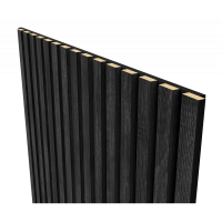 Акустическая стеновая панель, черный войлок, 2750х600х19мм, рейки МДФ дуб Графит