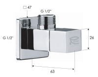 Запорный вентиль 1/2*1/2 Remer 128S1212 128S1212