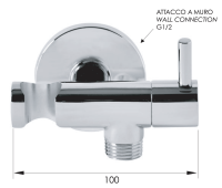 Держатель ручного душа с подключением шланга и запорным вентелем Remer 336L 336L