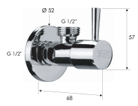 Запорный вентиль 1/2*1/2 Remer 128L1212BG, золото брашированное 128L1212BG