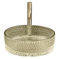 Раковина накладная стеклянная ABBER Glas AK2301GG золото