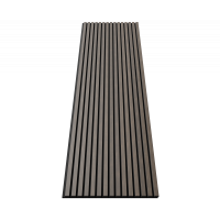 Акустическая стеновая панель, черный войлок, 2750х600х21мм, рейки МДФ, шпон дуб маррон коричневый