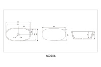 Раковина накладная ABBER Rechteck AC2206MW белая матовая
