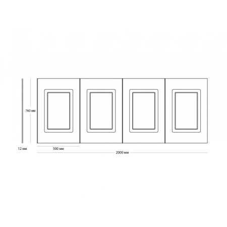 Стеновая панель из ЛДФ с 4-мя филенками,  UW 4200 (760 х 2000 х 12мм.) - Ultrawood 