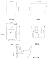 Биде приставное GSG Ceramic Design Brio BRBI01000, белый глянцевый BRBI01000