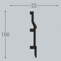 Напольный плинтус Bello Deco П8 150-22 из XPS Polymer