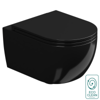 Чаша подвесного унитаза со смывом Eco Clean (торнадо) GSG Ceramic Design Like LKWCSOEC002, черный глянцевый LKWCSOEC002