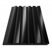 Комплект акуст.панелей, черный войлок, 600х300х19мм, рейки ЭКОПОЛИМЕР, черное зеркало/2шт.