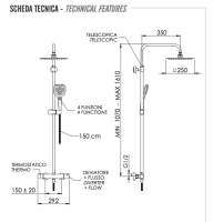 Душевая система термостатическая Remer EQ32A8CPUFD25G EQ32A8CPUFD25G