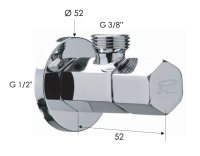 Запорный вентиль 1/2*3/8 Remer 128E1238 128E1238