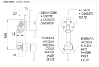 Смеситель для душа Remer X Style X94NO, чёрный матовый X94NO
