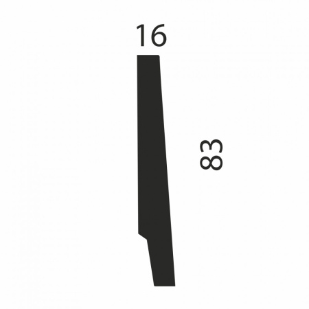 Плинтус AP06 под покраску, белый, 83x16x2400 мм, МДФ