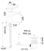 Смеситель для раковины Mariani Essenza A00393ES A00393ES