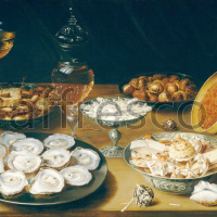 Картина: Osias Beert the Elder, Dishes with Oysters Fruit and Wine