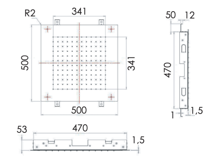 Верхний душ потолочный 50 см Remer 357SFS50 357SFS50